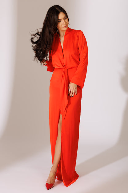Rochie Silvie midi rosie